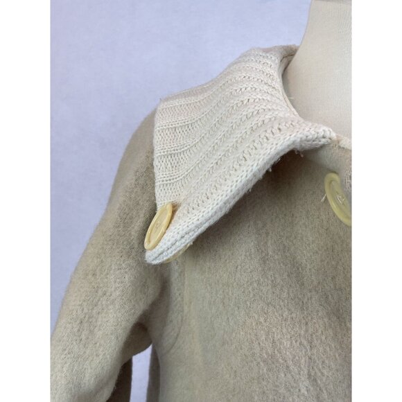 Vintage 60s Trench Coat Mod Womens Button Reversible Camel Cream - Picture 8 of 13